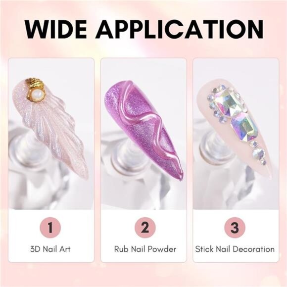 Nail Rhinestone Glue with 3D Gel Kit – Super Strong Nail Charm Glue - Picture 3 of 7